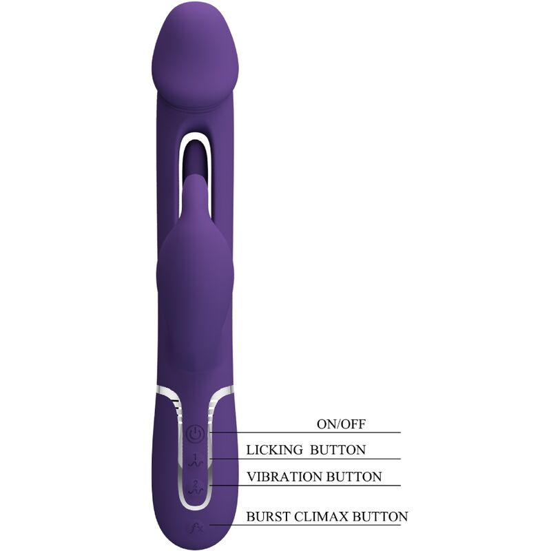 PRETTY LOVE - VIBRATEUR MULTIFONCTION 3 EN 1 KAMPAS RABBIT AVEC LANGUE VIOLET PRETTY LOVE FLIRTATION