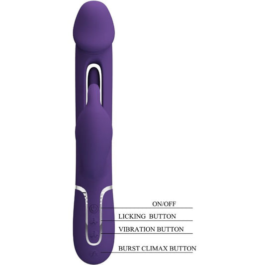 PRETTY LOVE - VIBRATEUR MULTIFONCTION 3 EN 1 KAMPAS RABBIT AVEC LANGUE VIOLET PRETTY LOVE FLIRTATION