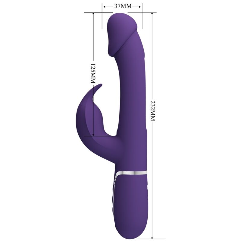 PRETTY LOVE - VIBRATEUR MULTIFONCTION 3 EN 1 KAMPAS RABBIT AVEC LANGUE VIOLET PRETTY LOVE FLIRTATION