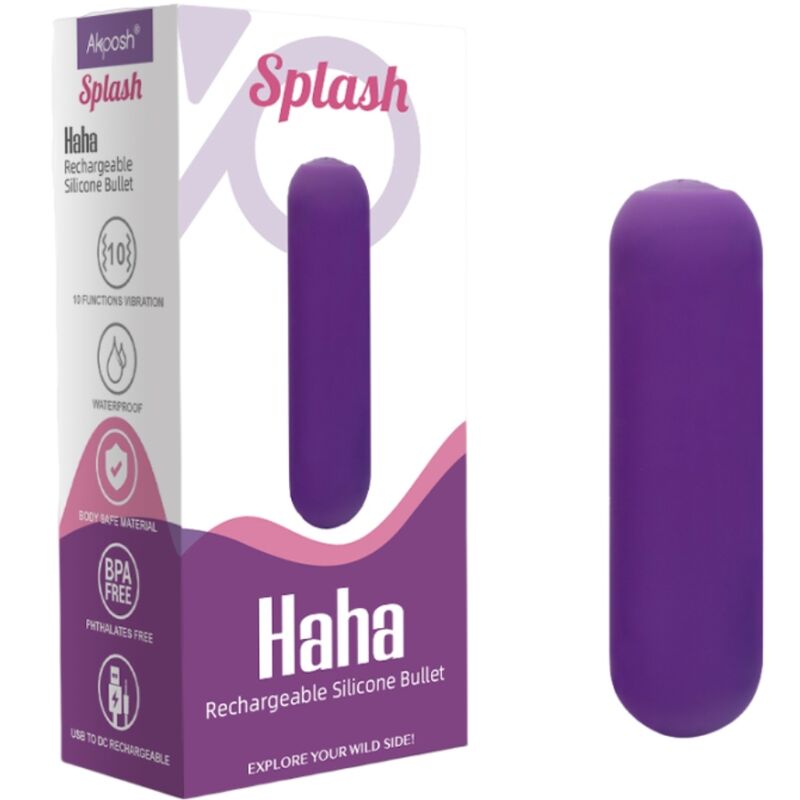 ARMONY - SPLASH HAHA VIBRATEUR BULLET SILICONE 10 VIBRATIONS 75 X 19 CM VIOLET ARMONY STIMULATORS