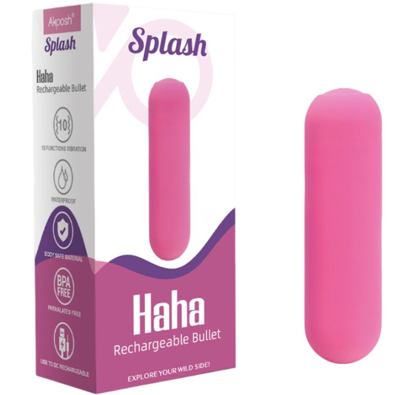 ARMONY - SPLASH HAHA VIBRATEUR BULLET SILICONE 10 VIBRATIONS 75 X 19 CM ROSE ARMONY STIMULATORS