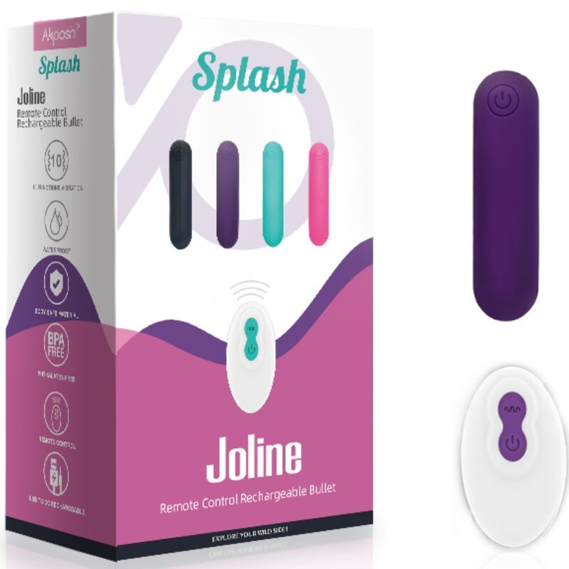 ARMONY - SPLASH JOLINE VIBRATEUR BULLET TÉLÉCOMMANDE EN SILICONE 10 VIBRATIONS 6.5 X 1.5 CM VIOLET ARMONY STIMULATORS