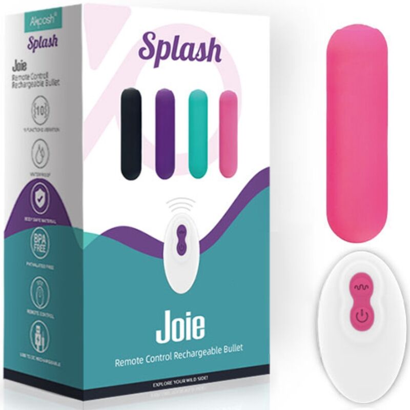 ARMONY - SPLASH JOIE VIBRATEUR BULLET TÉLÉCOMMANDE EN SILICONE 10 VIBRATIONS 75 X 19 CM ROSE ARMONY STIMULATORS
