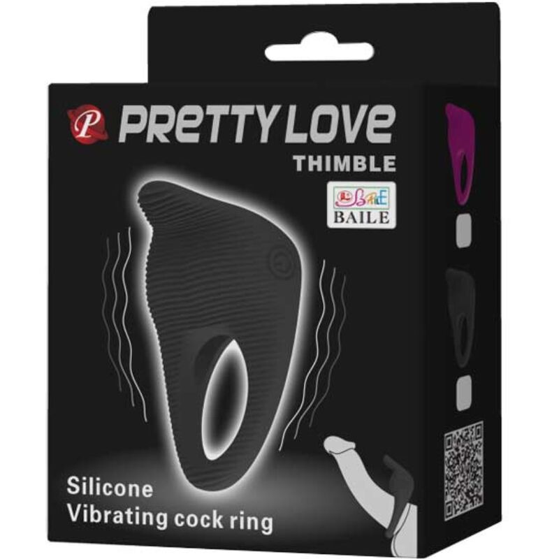 PRETTY LOVE - THIMBLE ANNEAU VIBRATEUR NOIR PRETTY LOVE MALE