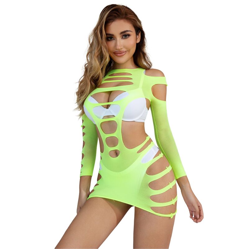 SUBBLIME - 952280 ROBE RÉSILLE ÉLASTIQUE MANCHES LONGUES VERT TAILLE UNIQUE SUBBLIME DRESSES