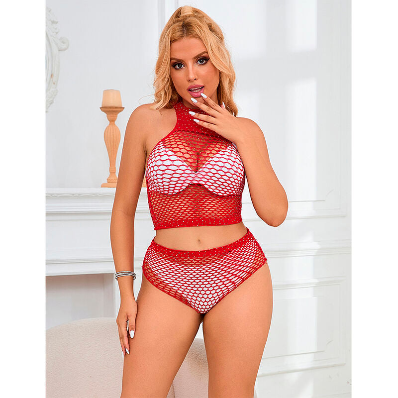 SUBBLIME - 952402 ENSEMBLE RESILLE AVEC LOSANGES ROSES TAILLE UNIQUE SUBBLIME SETS