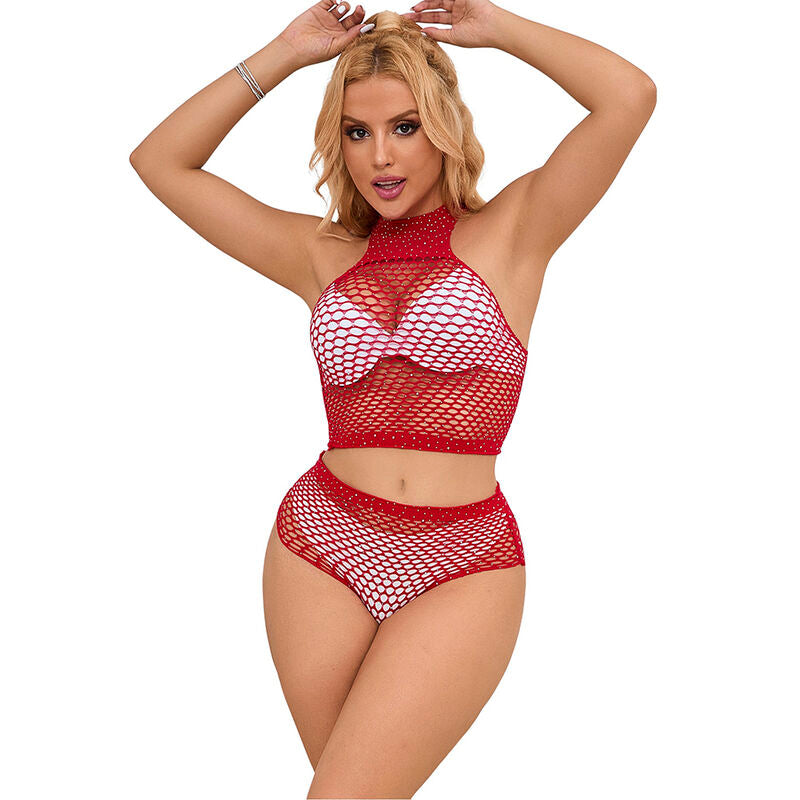 SUBBLIME - 952402 ENSEMBLE RESILLE AVEC LOSANGES ROSES TAILLE UNIQUE SUBBLIME SETS