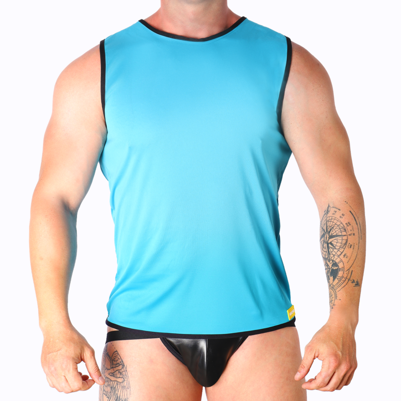 MACHO - T-SHIRT BLEU S/M MACHO UNDERWEAR