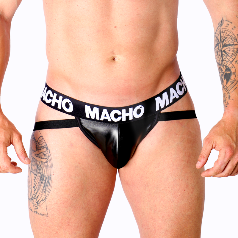 MACHO - MX25NC JOCK CUIR NOIR S MACHO UNDERWEAR