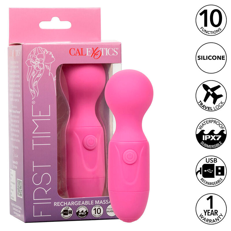 CALEXOTICS - FIRST TIME MASSEUR RECHARGEABLE 10 VIBRATIONS ROSE CALEXOTICS