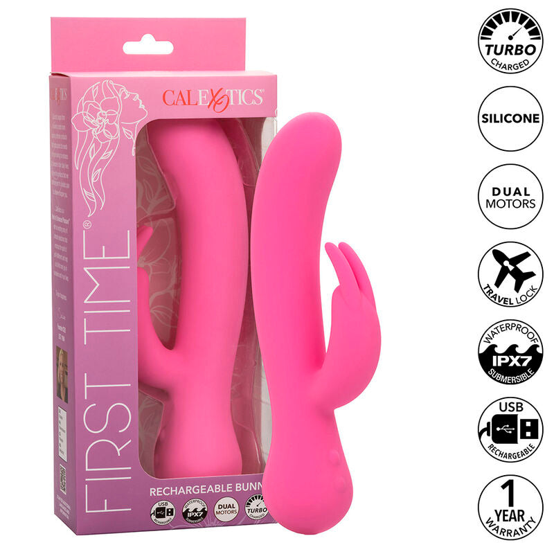 CALEXOTICS - FIRST TIME VIBRATEUR LAPIN RECHARGEABLE ROSE CALEXOTICS