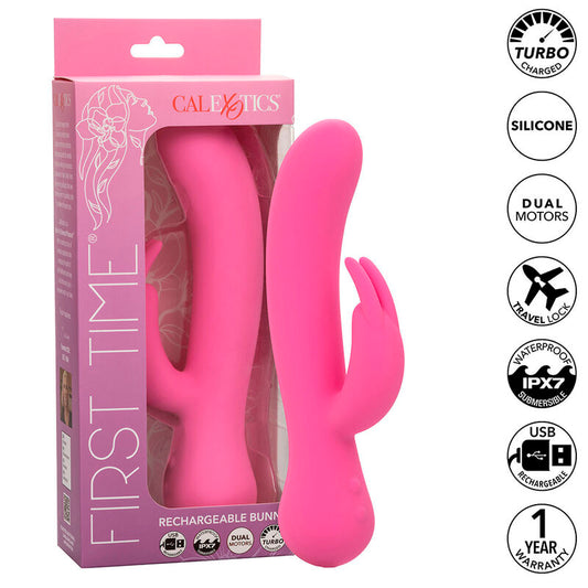 CALEXOTICS - FIRST TIME VIBRATEUR LAPIN RECHARGEABLE ROSE CALEXOTICS