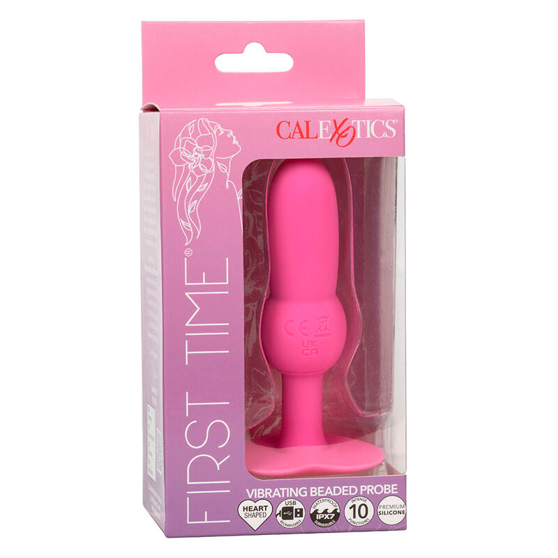 CALEXOTICS - FIRST TIME SONDE ANAL PLUG PERLÉE 10 VIBRATIONS ROSE CALEXOTICS