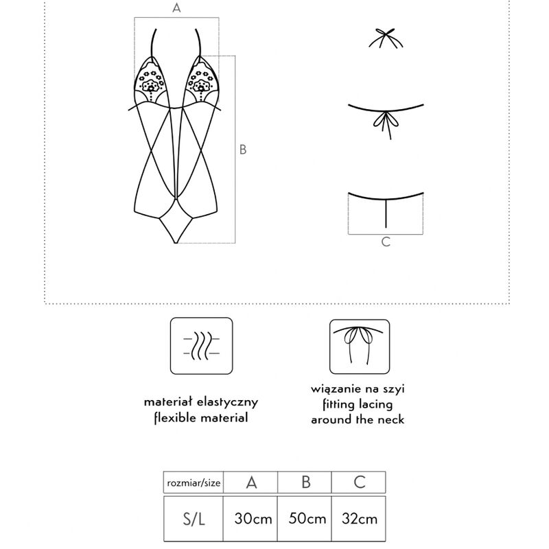 LIVCO CORSETTI FASHION - LUISINA LC 20217 BODY NOIR TAILLE UNIQUE LIVCO CORSETTI BODIES