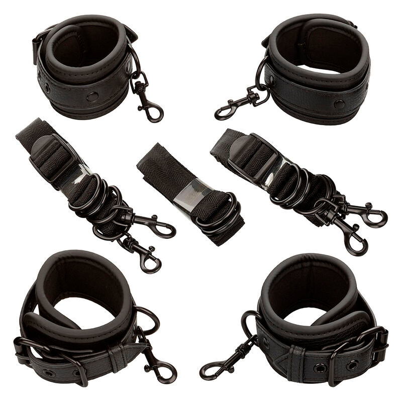 CALEXOTICS - NOCTURNAL CEINTURE DE LIT RÉGLABLE EN CUIR NOIR CALEXOTICS