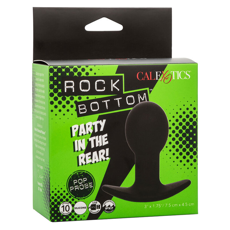 CALEXOTICS - ROCK BOTTOM PLUG ANAL 10 VIBRATIONS SILICONE NOIR CALEXOTICS