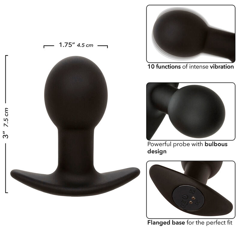 CALEXOTICS - ROCK BOTTOM PLUG ANAL 10 VIBRATIONS SILICONE NOIR CALEXOTICS