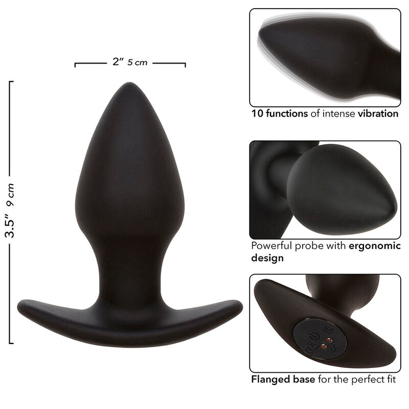 CALEXOTICS - ROCK BOTTOM PLUG ANAL PARFAIT 10 VIBRATIONS SILICONE NOIR CALEXOTICS