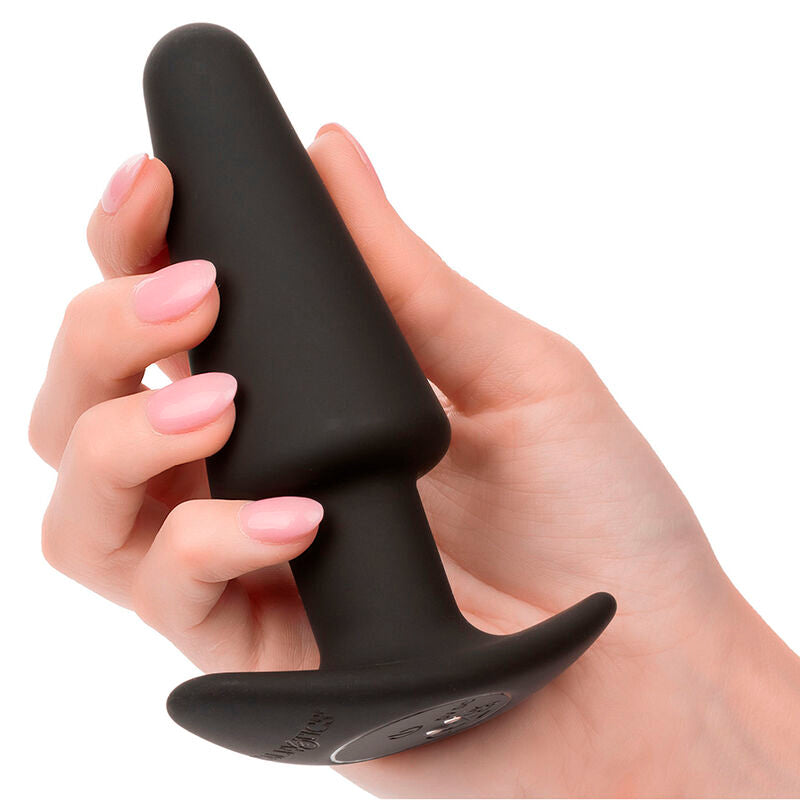 CALEXOTICS - ROCK BOTTOM TAPERED ANAL PLUG 10 VIBRATIONS SILICONE NOIR CALEXOTICS