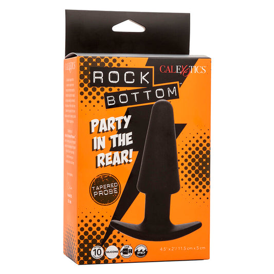 CALEXOTICS - ROCK BOTTOM TAPERED ANAL PLUG 10 VIBRATIONS SILICONE NOIR CALEXOTICS