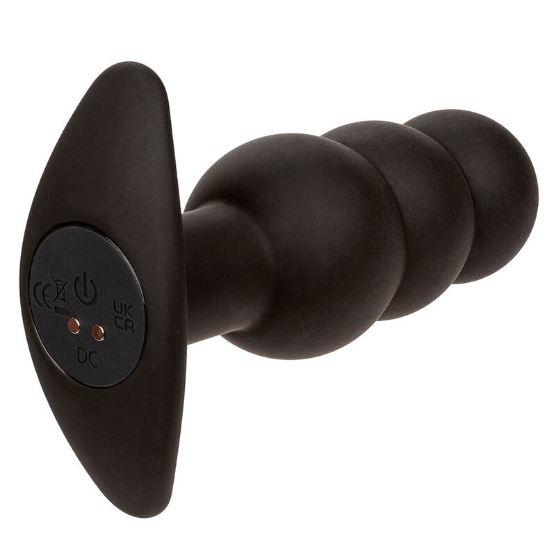 CALEXOTICS - ROCK BOTTOM PLUG ANAL PERLÉ 10 VIBRATIONS SILICONE NOIR CALEXOTICS