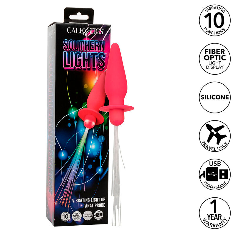 CALEXOTICS - SOUTHERN LIGHTS LIGHT UP PLUG ANAL 10 VIBRATIONS SILICONE ROSE CALEXOTICS