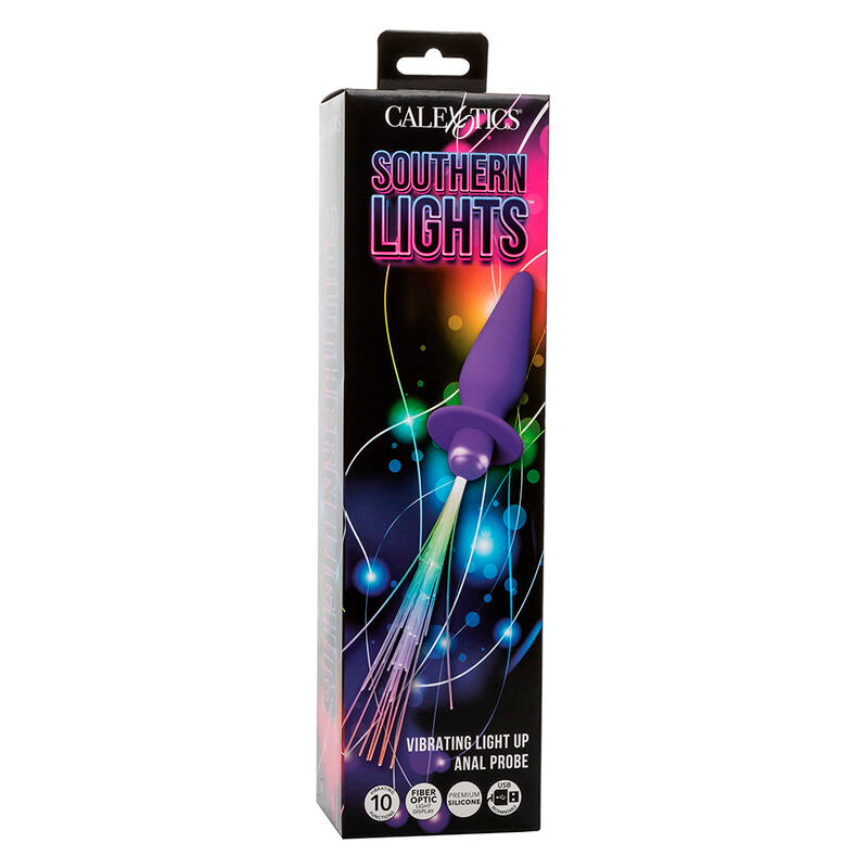 CALEXOTICS - SOUTHERN LIGHTS LIGHT UP PLUG ANAL10 VIBRATIONS SILICONE VIOLET CALEXOTICS