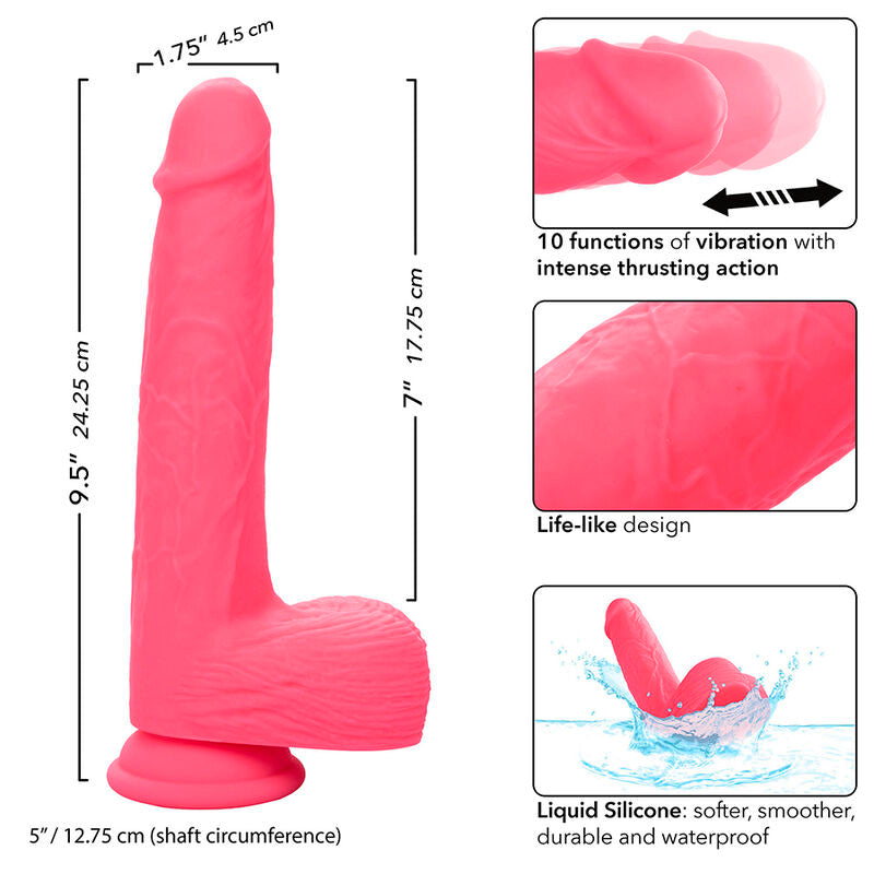 CALEXOTICS - STUDS VIBRATEUR RÉALISTE 10 VIBRATIONS ROSE CALEXOTICS