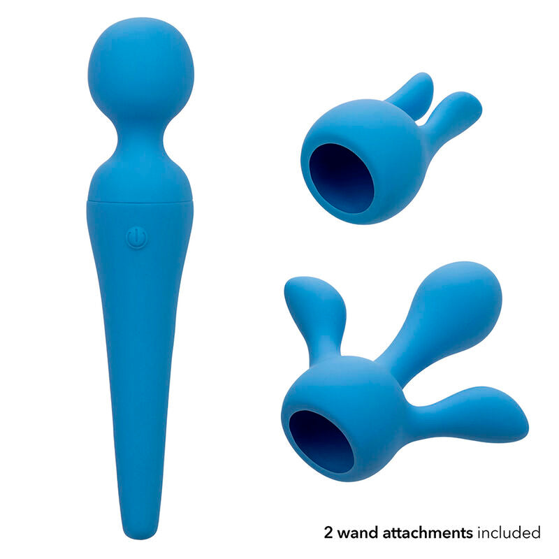 CALEXOTICS - COUTURE KIT VIBRATEUR WAND 10 VIBRATIONS BLEU CALEXOTICS