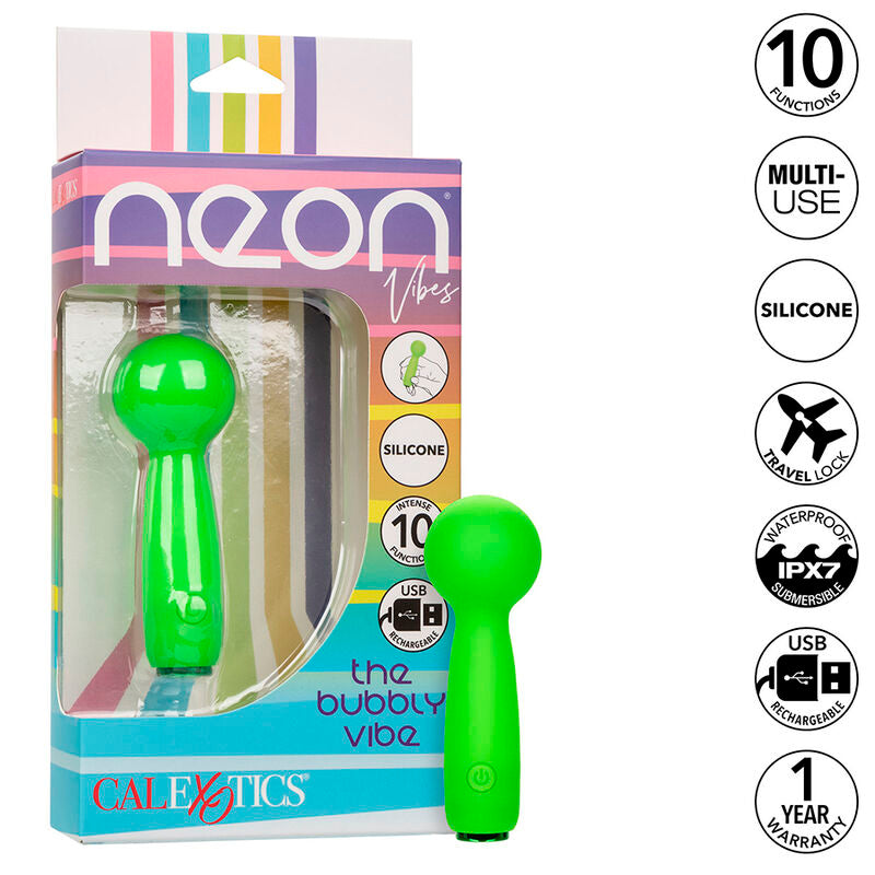 CALEXOTICS - NEON VIBES LE BUBBLY VIBE MINI MASSEUR 10 VIBRATIONS VERT CALEXOTICS