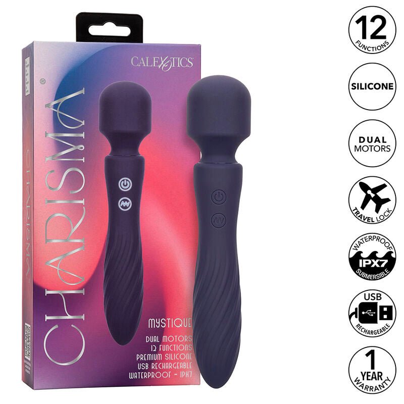 CALEXOTICS - CHARISMA MYSTIQUE MASSEUR DOUBLE MOTEURS 12 FONCTIONS 20,5 CM X 4,5 CM VIOLET CALEXOTICS