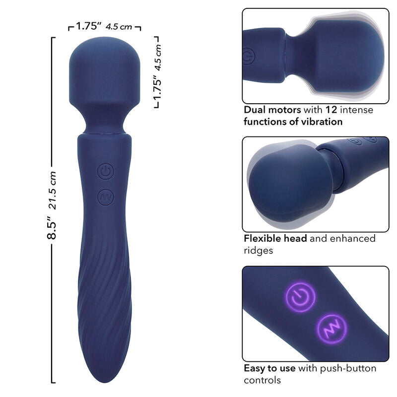 CALEXOTICS - CHARISMA MYSTIQUE MASSEUR DOUBLE MOTEURS 12 FONCTIONS 20,5 CM X 4,5 CM VIOLET CALEXOTICS
