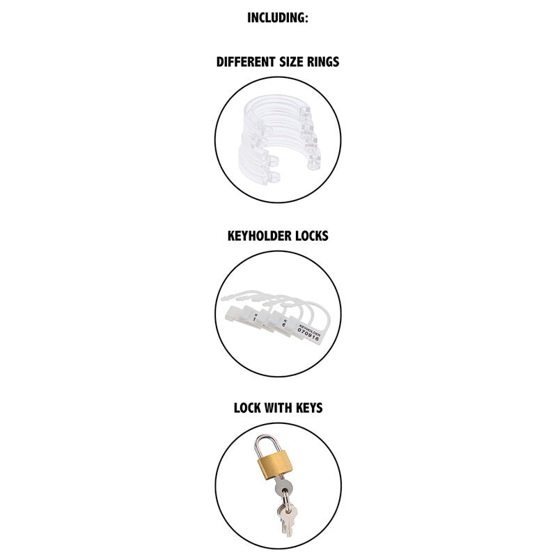 HIDDEN DESIRE - EXTREME CAGE DE CHASTETÉ EN ACRYLIQUE RÉGLABLE TRANSPARENT HIDDEN DESIRE