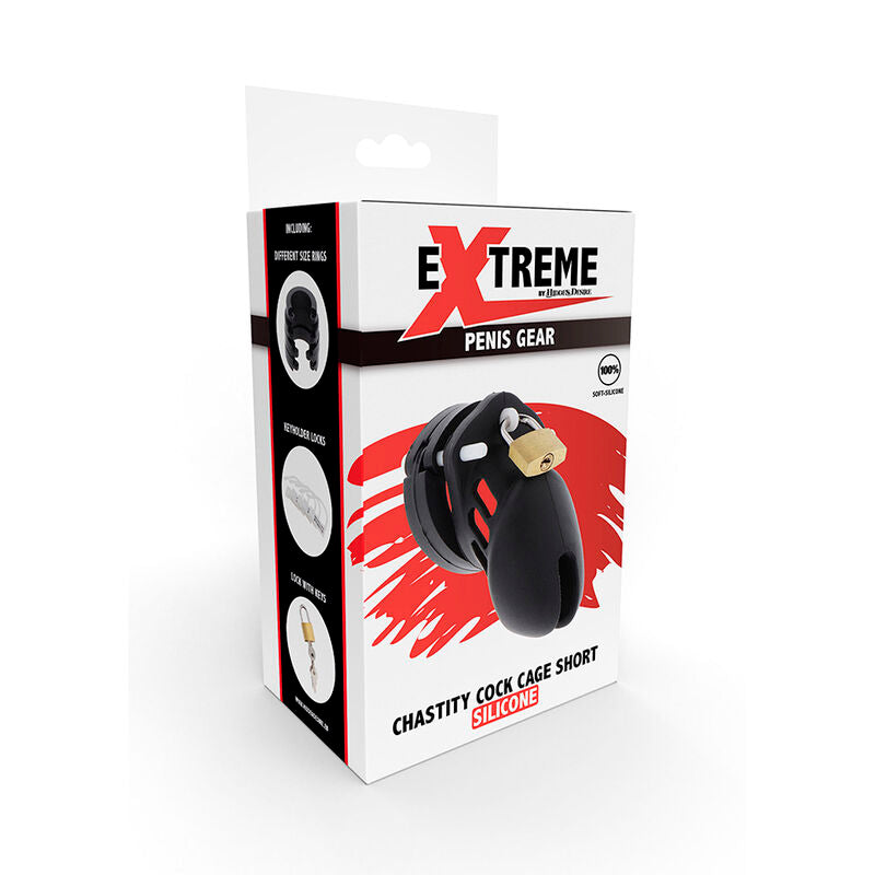 HIDDEN DESIRE - EXTREME CAGE DE CHASTETÉ SILICONE TAILLE S NOIR HIDDEN DESIRE