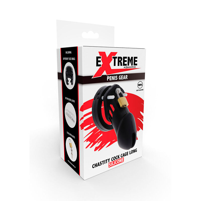 HIDDEN DESIRE - EXTREME CAGE DE CHASTETÉ SILICONE TAILLE L NOIR HIDDEN DESIRE