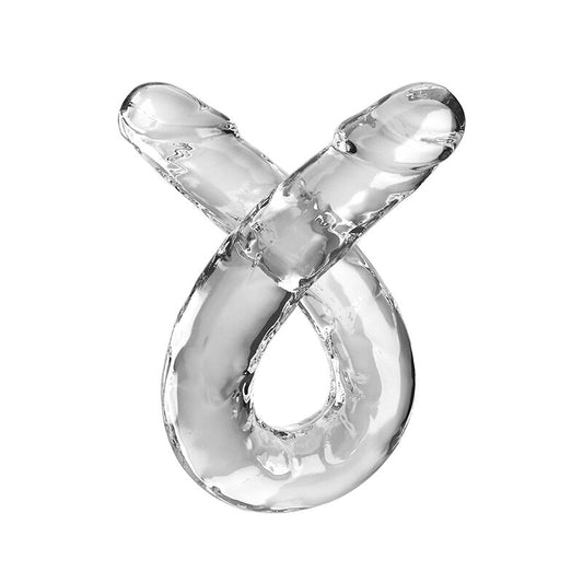 KING COCK - DOUBLE TROUBLE DOUBLE GODE 46 CM TRANSPARENT KING COCK