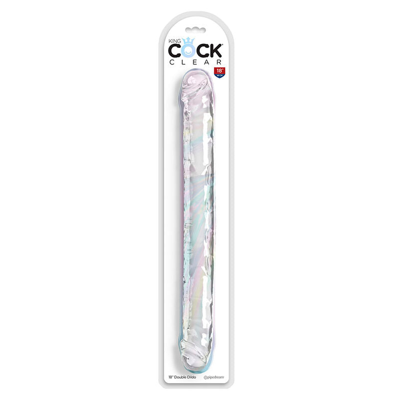 KING COCK - DOUBLE TROUBLE DOUBLE GODE 46 CM TRANSPARENT KING COCK