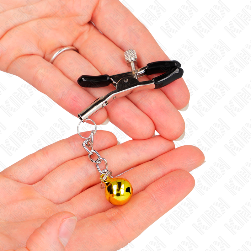 KINK - PINCES À METON PENDENTIF JINGLE BELL OR 6 CM KINK NIPPLE GRIP