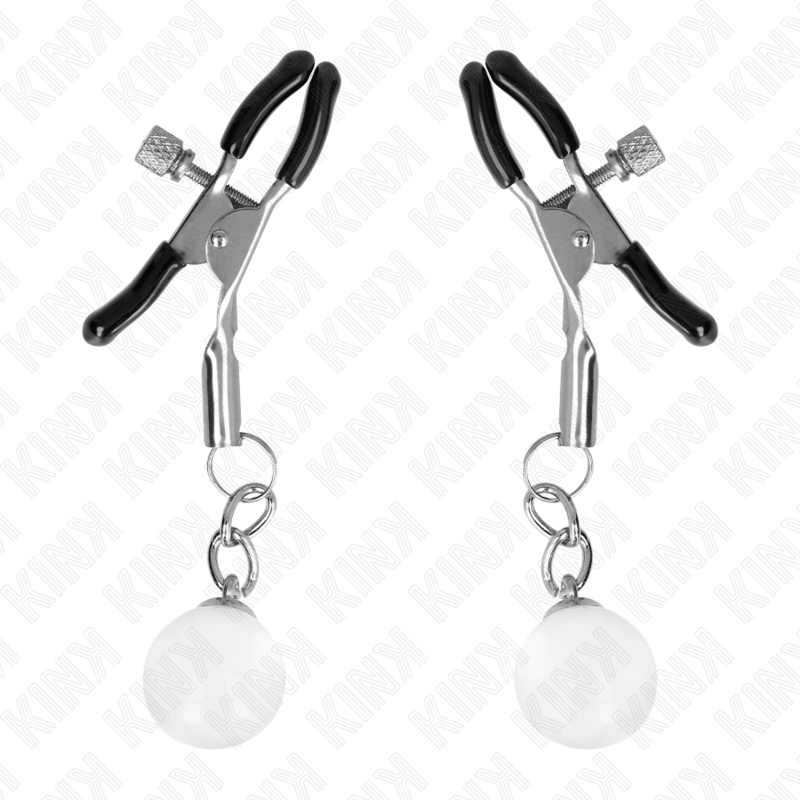 KINK - PINCES À METON BILLES DE VERRE ARGENT 6 CM KINK NIPPLE GRIP