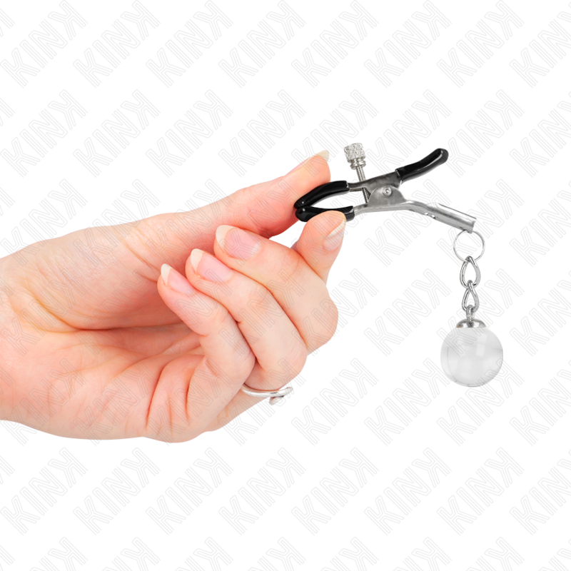 KINK - PINCES À METON BILLES DE VERRE ARGENT 6 CM KINK NIPPLE GRIP