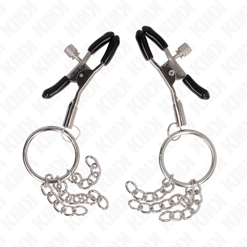 KINK - PINCE A METON O RING ET PETITE CHAINE ARGENT 6 CM KINK NIPPLE GRIP