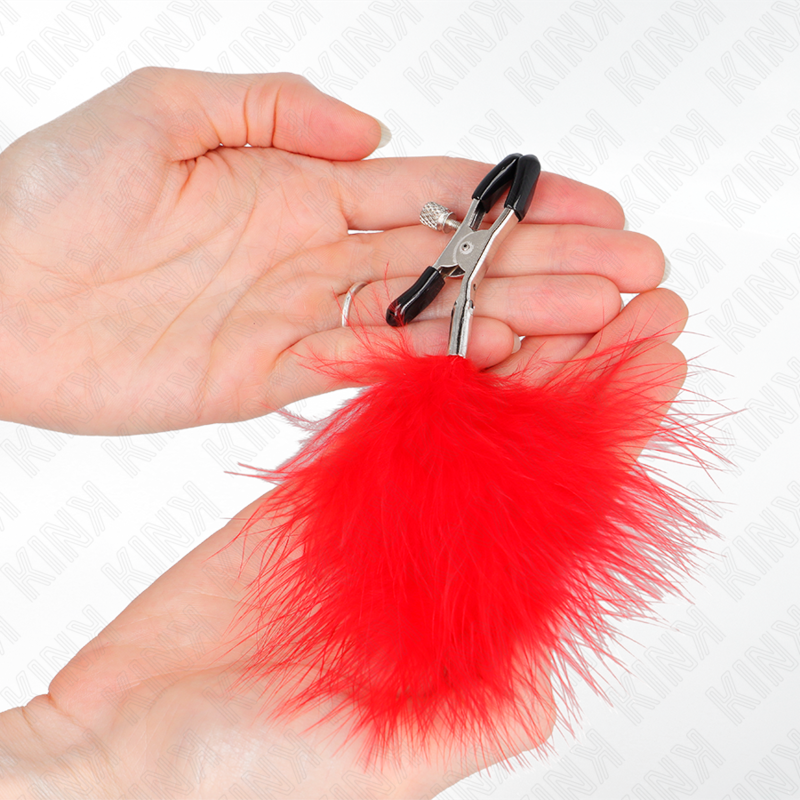 KINK - PINCE À METON PLUME ROUGE 7 CM KINK NIPPLE GRIP