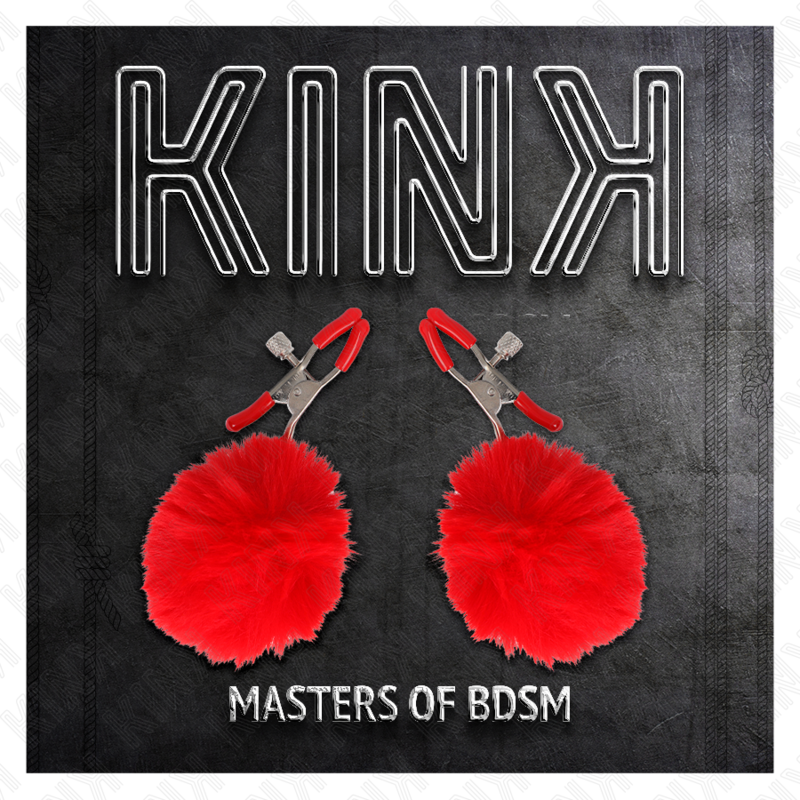 KINK - PINCE A METON BOULE FAUSSE FOURRURE ROUGE 6 CM KINK NIPPLE GRIP