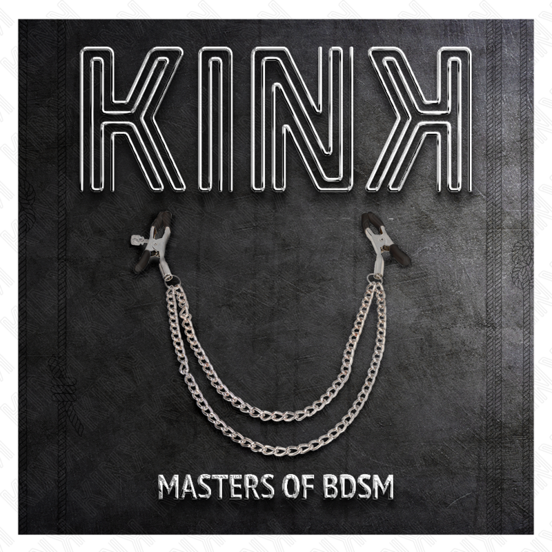 KINK - PINCES À TETEAUX AVEC 2 CHAÎNES ÉPAISSES ARGENT 20/23 CM KINK NIPPLE GRIP