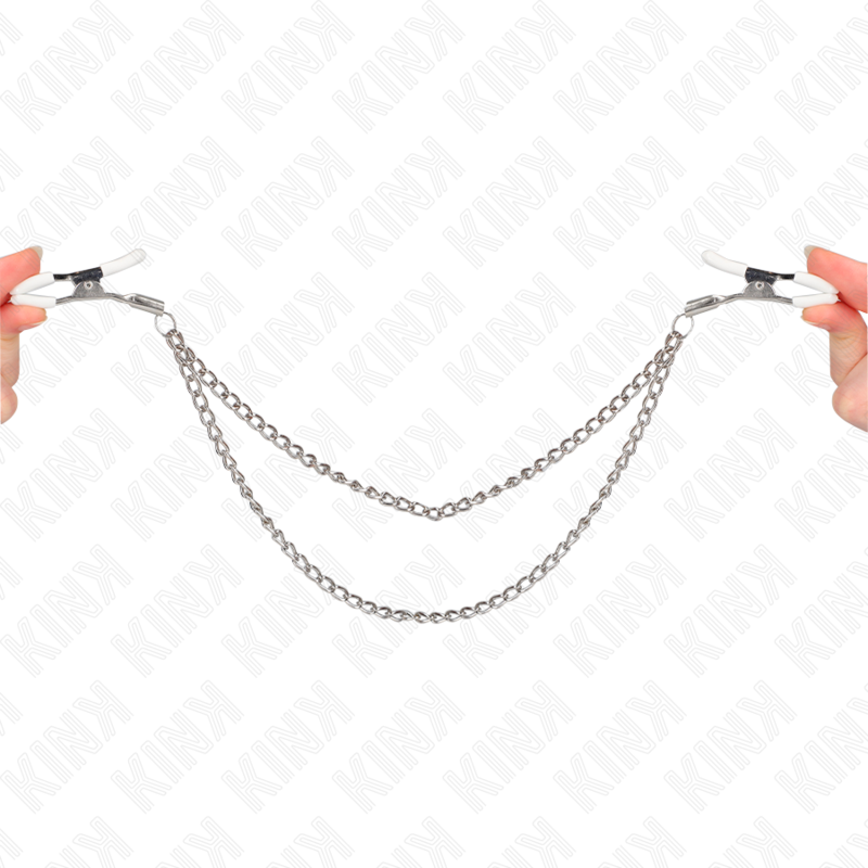 KINK - PINCES À METELIER AVEC 2 CHAÎNES FINES ARGENT 20/23 CM KINK NIPPLE GRIP