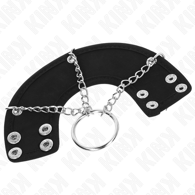 KINK - ANNEAU PÉNIS CHAÎNE 4 CM 7 CM MÉTAL AVEC CEINTURE EN CUIR KINK RING POWER