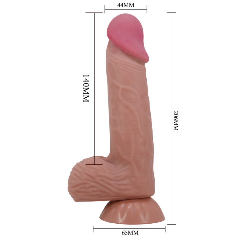PRETTY LOVE - SÉRIE SLIDING SKIN GODE RÉALISTE AVEC VENTOUSE COULISSANTE PEAU BRUN 20,6 CM PRETTY LOVE HIGH GRADE