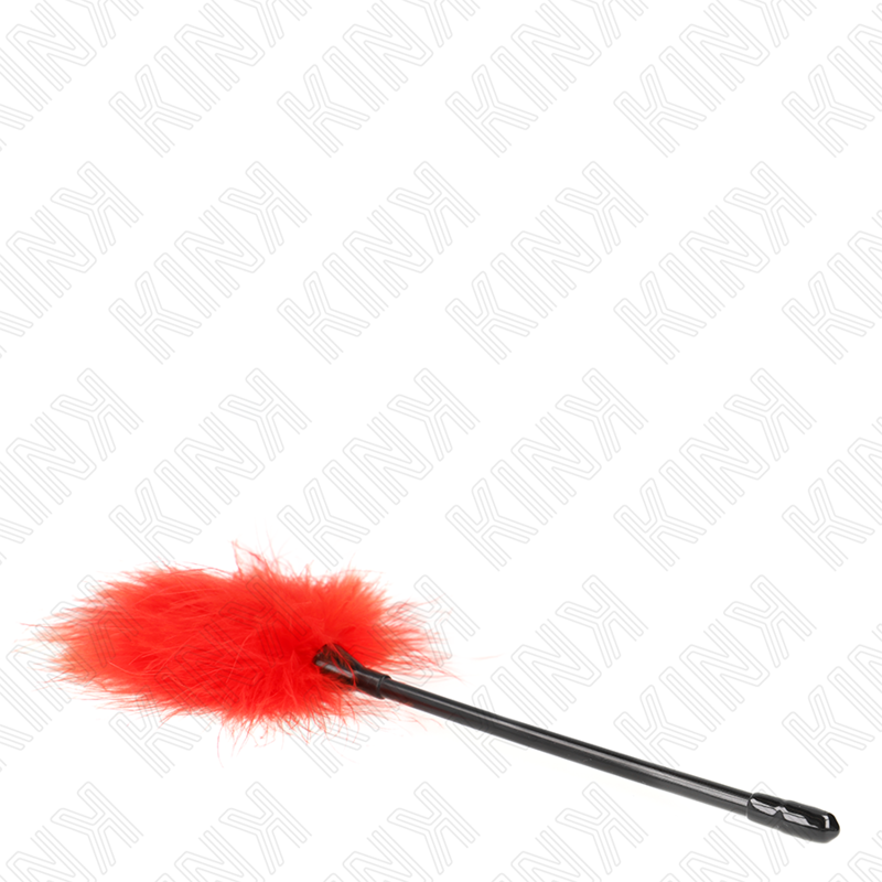 KINK - PLUMES TICKLE ROUGES UTILISÉES POUR LE KIT BONDAGE 27 CM KINK IMPACT & TOUCH