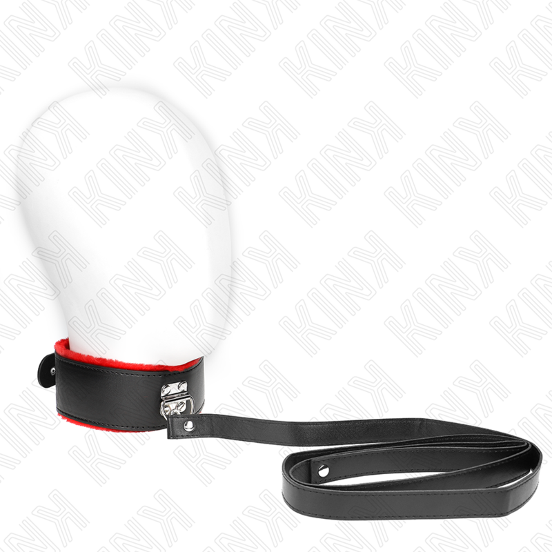 KINK - COLLIER AVEC CEINTURE 116 CM AVEC BRACELET EN CUIR ROUGE AJUSTABLE 40-48 CM X 6 CM KINK COLLAR & GAG