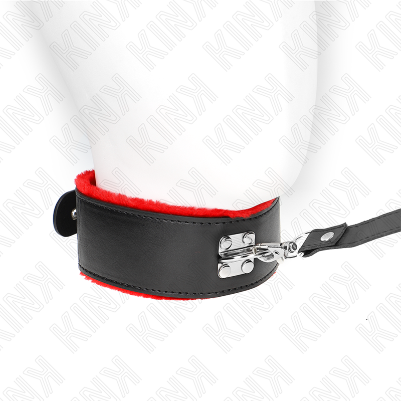 KINK - COLLIER AVEC CEINTURE 116 CM AVEC BRACELET EN CUIR ROUGE AJUSTABLE 40-48 CM X 6 CM KINK COLLAR & GAG